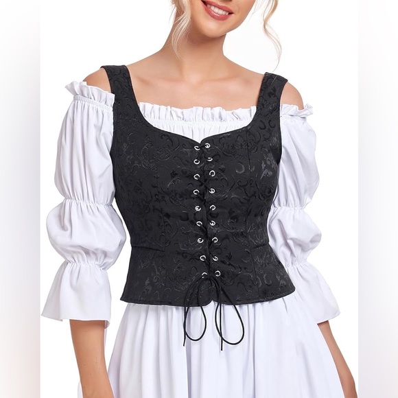 Paisley Jacquard LaceUp Bodice Vest - Picture 3 of 7